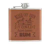 Never Cry Sopra Versato Latte It Could Have Been Rum 170ml Simil Pelle Hip Flask