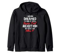 Never Dreamed I'd be a Cool Archery Mom Divertente Regalo Felpa con Cappuccio