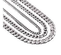 Never Fade 3.5Mm-7Mm Collana a Catena Cubana in Acciaio Inossidabile Collana da Uomo con Catena a Maglia