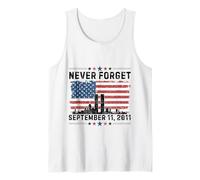 Never Forget 11 settembre 2001 Memorial Day Bandiera americana Canotta