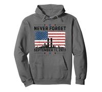 Never Forget 11 settembre 2001 Memorial Day Bandiera americana Felpa con Cappuccio
