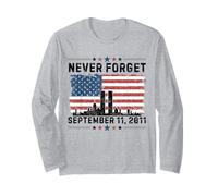 Never Forget 11 settembre 2001 Memorial Day Bandiera americana Maglia a Manica