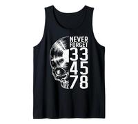 Never Forget 33 45 78 Giri in Vinile Lover Gothic Skull Canotta