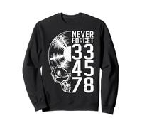 Never Forget 33 45 78 Giri in Vinile Lover Gothic Skull Felpa