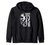 Never Forget 33 45 78 Giri in Vinile Lover Gothic Skull Felpa con Cappuccio