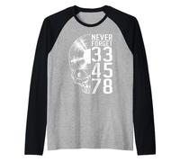 Never Forget 33 45 78 Giri in Vinile Lover Gothic Skull Maglia con Maniche Raglan
