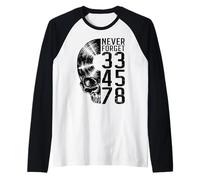 Never Forget 33 45 78 Giri in Vinile Lover Gothic Skull Maglia con Maniche Raglan