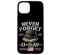Never Forget D-Day 6 giugno 1944 USA Omaha Utah Beach Helmet Custodia per iPhone 15 Plus