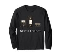 Never Forget - Dischetto VHS retrò Anni '90 Nostalgia Maglia a Manica