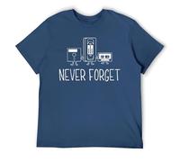 Never Forget Floppy Disk VHS Tape Music Nostalgia Retro Vintage T-Shirt, Stile blu navy, 5XL