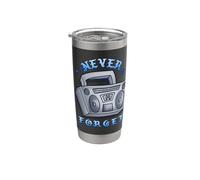 Never Forget Ghetto Blaster Vintage 80s 90s Hip Hip Bicchiere termico in acciaio inox doppia parete