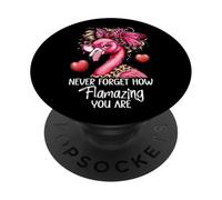 Never Forget How Flamazing You Are Flamingo Amazing Teacher PopSockets PopGrip Adesivo