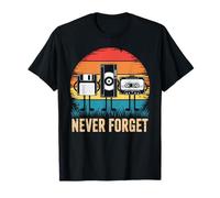 Never Forget Retro 80s 90s Floppy VHS Cassette Nostalgia Maglietta