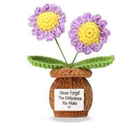 Never Forget the Difference You Make - Margherita all'uncinetto viola postiva, regalo di ringraziamento per colleghi, amici, insegnanti, vasi di fiori all'uncinetto, regalo per compleanno e Natale