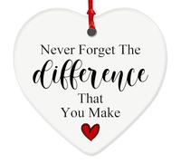 Never Forget The Difference You Make Ornament, ornamento natalizio da 6,9 cm, ornamento per albero di Natale a forma di cuore, non dimenticare mai la differenza che fai regali