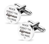 Never Forget The Difference You Make Thank You Gifts for Men Gemelli in acciaio inossidabile Gemelli Medico Capo Dipendente Infermiera Insegnante Maschio Apprezzamento Regali Addio Pensionamento