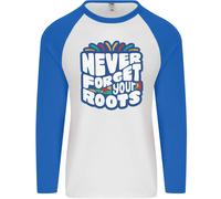 Never Forget Your Roots African Black Lives Matter Uomo L/S Baseball T-Shirt