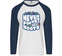 Never Forget Your Roots African Black Lives Matter Uomo L/S Baseball T-Shirt