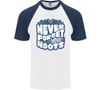 Never Forget Your Roots Camiseta Baseball Uomo Fruit of the Loom Cotone