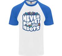 Never Forget Your Roots Camiseta Baseball Uomo Fruit of the Loom Cotone
