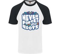Never Forget Your Roots Camiseta Baseball Uomo Fruit of the Loom Cotone
