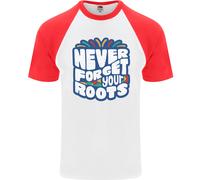 Never Forget Your Roots Camiseta Baseball Uomo Fruit of the Loom Cotone