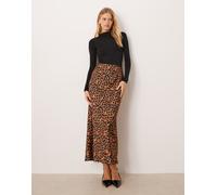 Never Fully Dressed - Dorris - Gonna lunga in raso leopardata con ciliegie-Multicolore 50