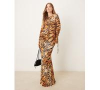 Never Fully Dressed - Gonna lunga con stampa tigrata in coordinato-Multicolore 44