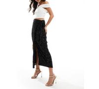 Never Fully Dressed - Jaspre - Gonna lunga a portafoglio nera con paillettes-Nero 40