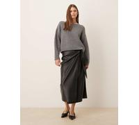 Never Fully Dressed - Jaspre - Gonna midi in similpelle PU nera-Nero 48