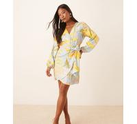 Never Fully Dressed Petite - Vestito corto con maniche a palloncino e stampa di sole-Multicolore 36