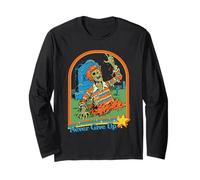 Never Give Up Zombie Sarcastic Retro Funny Adult Humor Maglia a Manica