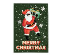 Never Gonna Give You Up Biglietto di Natale con glitter, divertente Babbo Natale Jokers, Babbo Natale scherzo benedizione biglietto di Natale cantare non-stop, Musical EndIess biglietti di Natale per