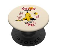 Never Grow Up It's a Trap (divertente grafica con graffiti a forma di banana) PopSockets PopGrip Adesivo
