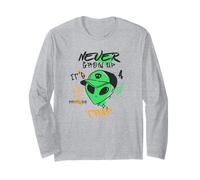 Never Grow Up It's A Trap - Grafica divertente con graffiti alieni Maglia a Manica