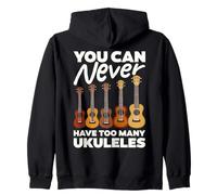 Never Have Too Many Ukulele Chitarrista Hawaiano Musicista Felpa con Cappuccio