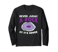 Never Judge A Rock dalla Copertina Funny Rockhounding Maglia a Manica