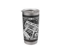 Never Logged Off Techie Tarot Skeleton Coder Coffee Bicchiere termico in acciaio inox doppia parete