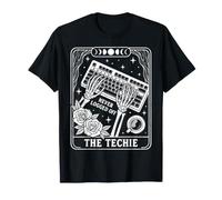 Never Logged off Techie Tarot Skeleton Coder Coffee Maglietta