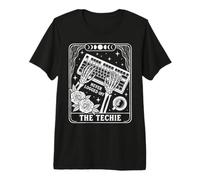 Never Logged off Techie Tarot Skeleton Coder Coffee Maglietta Premium