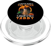 Never Mind The Witch Attenti a Tabby Cat Halloween PopSockets PopGrip per MagSafe