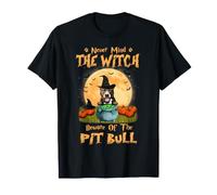 Never Mind The Witch Attenti al Pit Bull Dog Halloween Maglietta