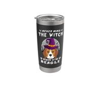 Never Mind The Witch Beware Of Beagle Dog Halloween Bicchiere termico in acciaio inox doppia parete