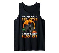 Never Mind The Witch Beware of Black Cat Halloween Canotta