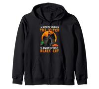 Never Mind The Witch Beware of Black Cat Halloween Felpa con Cappuccio
