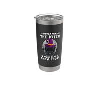Never Mind The Witch Beware Of Chow Chow Dog Halloween Bicchiere termico in acciaio inox doppia parete