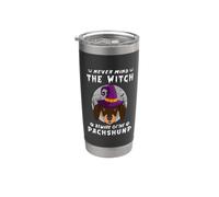 Never Mind The Witch Beware Of Dachshund Dog Halloween Bicchiere termico in acciaio inox doppia parete