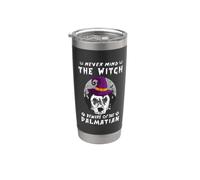 Never Mind The Witch Beware Of Dalmatian Dog Halloween Bicchiere termico in acciaio inox doppia parete