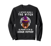 Never Mind The Witch Beware of German Shepherd Dog Halloween Felpa