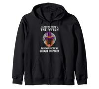 Never Mind The Witch Beware of German Shepherd Dog Halloween Felpa con Cappuccio